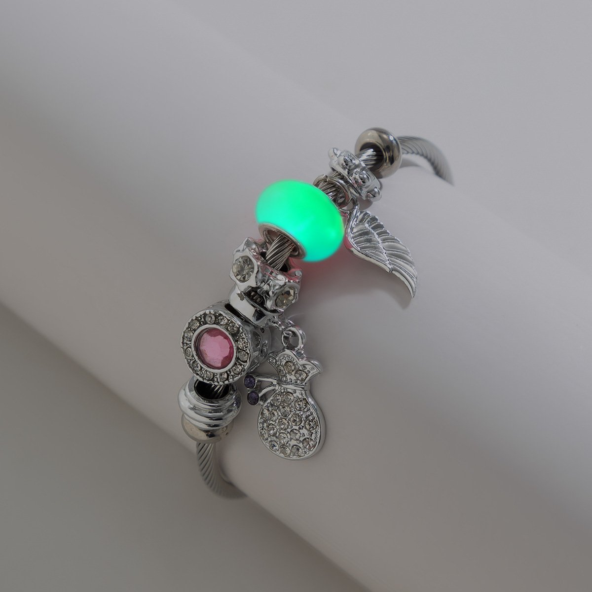 Jewelry Retro Multi-Eyes Luminous Stone Open Bracelet Simple Diamond Lucky Bag Big Tree Hand Ornament