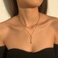 N9199 Simple and niche necklace temperament fashion key love necklace romantic retro double clavicle chain
