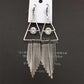 Popular Exaggerated Jewelry Triangle Ladies Earrings Fine Pattern Metal Tassel Imitation Zircon Earrings High Quality Earrings