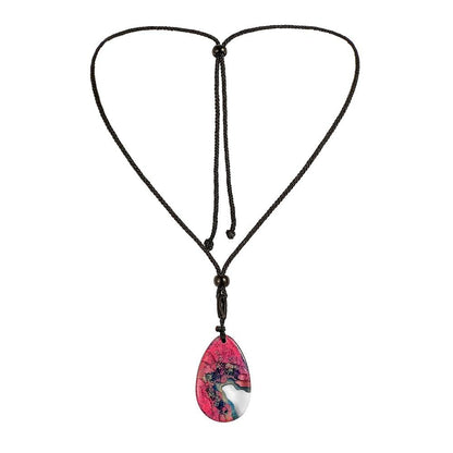 Creative drop-shaped island landscape pendant fashion exquisite coral sea wave jellyfish resin necklace jewelry