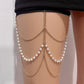 Jewelry sexy beach multi-layer pearl leg chain female night style pearl chain body chain accessories