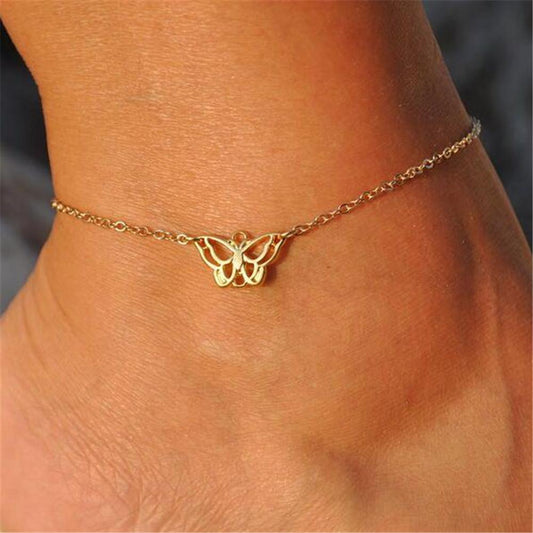 Vintage Alloy Hollow Butterfly Anklet Ankle Anklet Jewelry