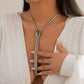 Jewelry Metallic Knotted Snake Bone Chain Necklace Fashion Personality Long Clavicle Necklace