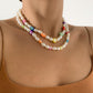 Jewelry Temperament Simple Imitation Pearl Clavicle Necklace Retro Color Peach Heart Star Clavicle Necklace