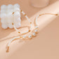 Jewelry simple imitation pearl all-match anklet set fashion retro multi-layer beaded anklet anklet