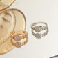 Ins full diamond round ring female fashion light luxury niche design braided twist index finger ring temperament ring