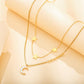 Fashion Creative Stainless Steel Star Moon Sexy Elegant Pendant Titanium Steel Double Layer Necklace Versatile Ornate Jewelry Women
