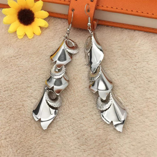 Exaggerated Trumpet Flower Earrings Tassel Earrings Jewelry