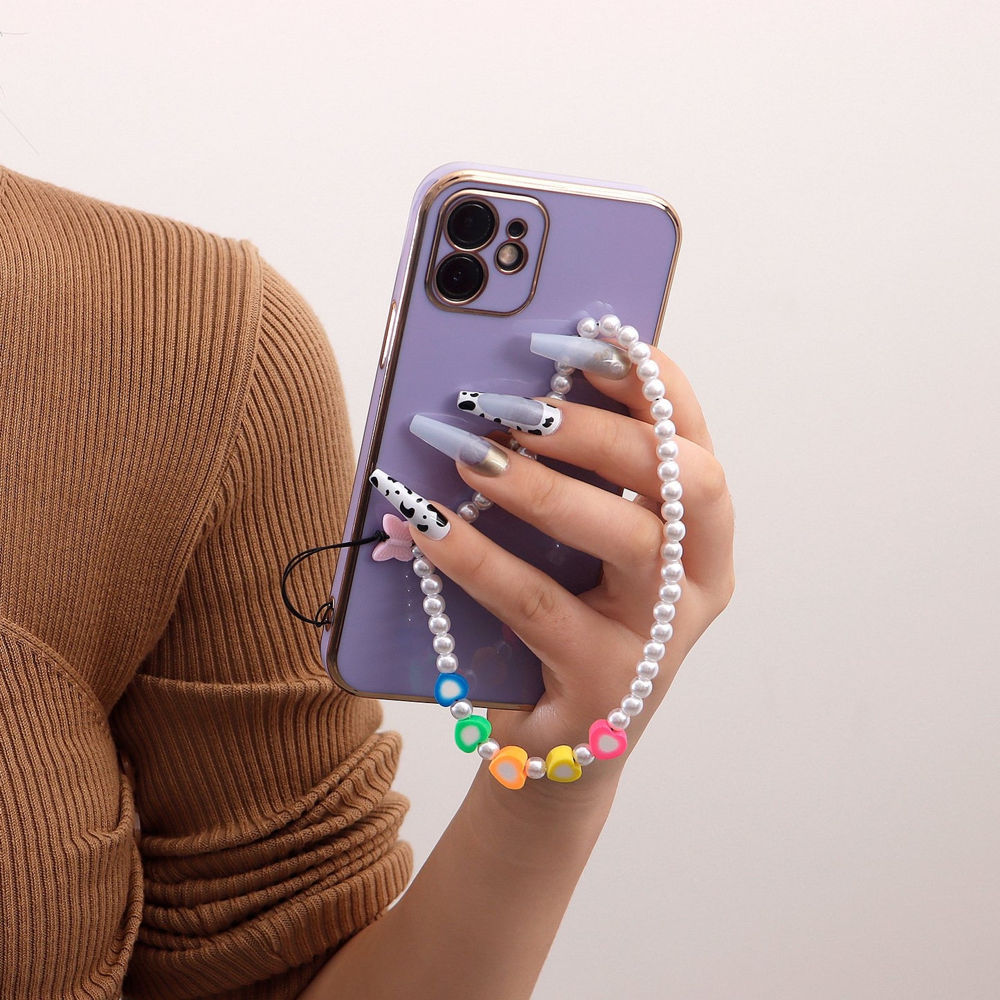 Ins hot style beaded mobile phone rope ladies mobile phone chain DIY love letter combination free matching