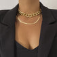Jewelry Hip Hop Trend Aluminum Chain Clavicle Necklace Personality Retro Metal Snake Bone Chain Necklace Female