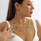 Jewelry simple rice bead woven imitation pearl necklace ethnic mix and match small daisy gravel necklace female