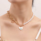 Jewelry imitation pearl love devil's eye necklace female ins niche design explosion