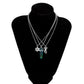 Jewelry Retro Ethnic Flower Necklace Personality Imitation Crystal Hexagonal Column Stacked Clavicle Necklace