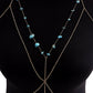 Jewelry Simple One-piece Halter Geometric Turquoise Chest Chain Sexy Night Bikini Necklace Female