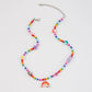 N9147 Colorful Rice Bead Necklace Soft Pottery Bear Cartoon Necklace Cute Rainbow Pendant Clavicle Chain Female