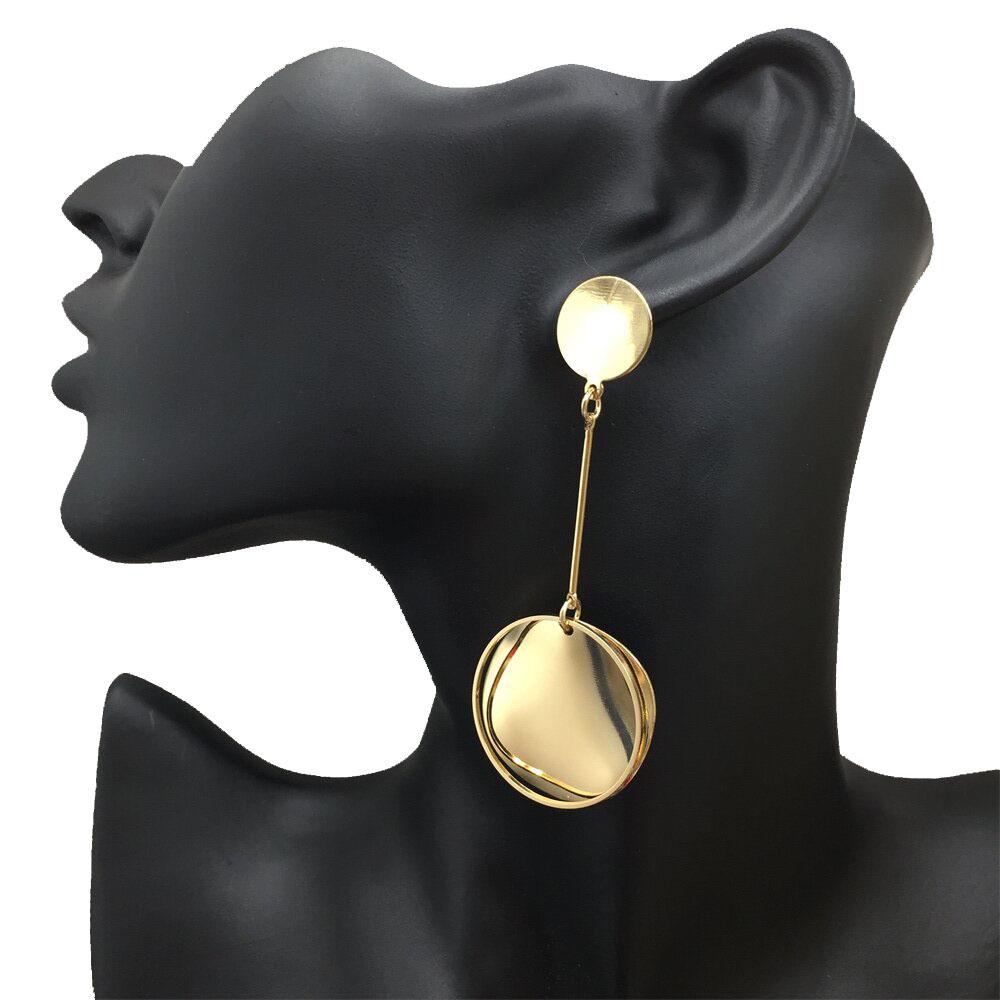 Fashion shiny twisted piece ring long rod earrings birthday party night performance earrings stall