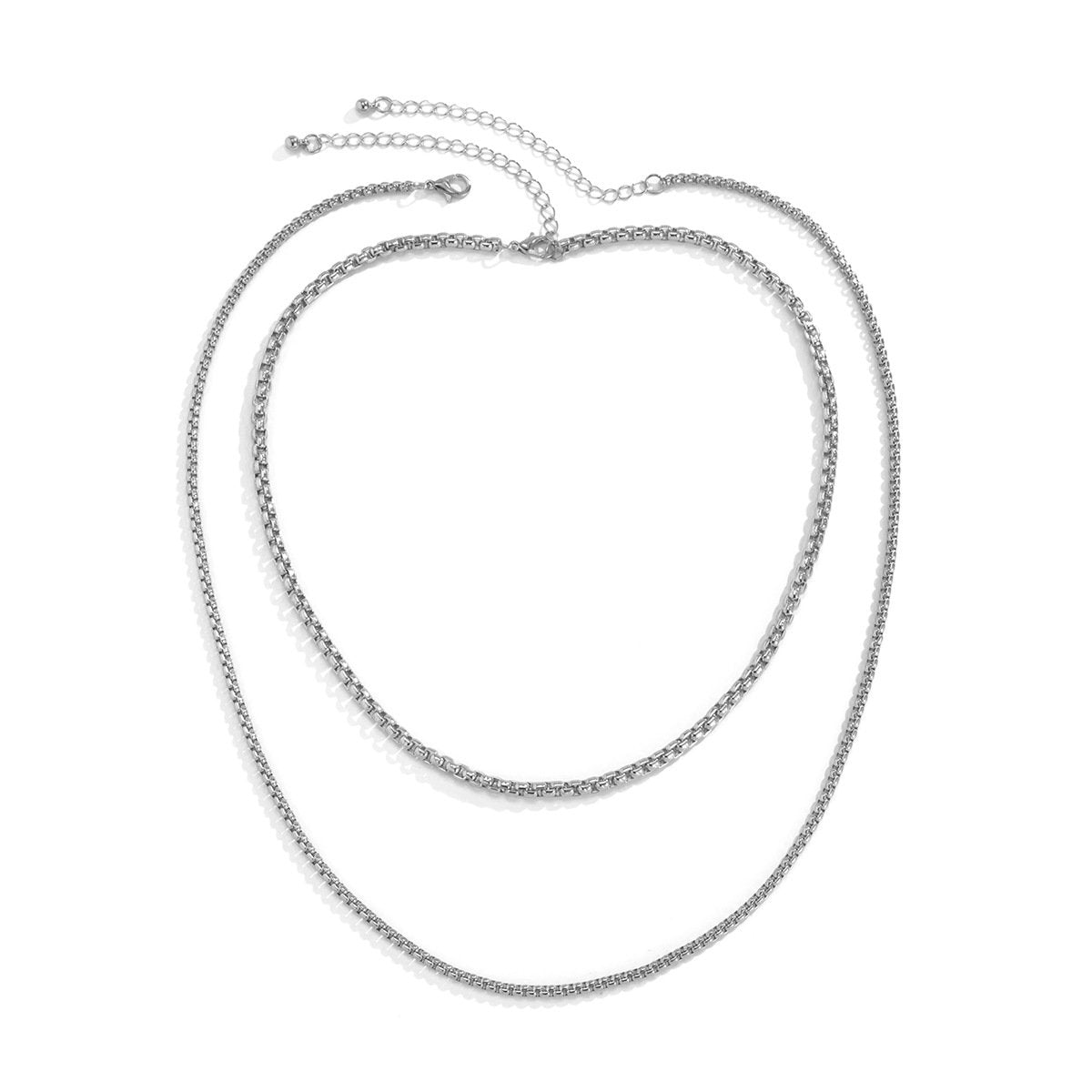 Jewelry Fashion Street Shot Metal Chain Men's Necklace Trend Simple Geometric Necklace Set