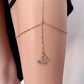 Sexy Rhinestone Thigh Chain Elastic Butterfly Leg Chain Women Fashion Metal Rhinestone Chain Body Chain