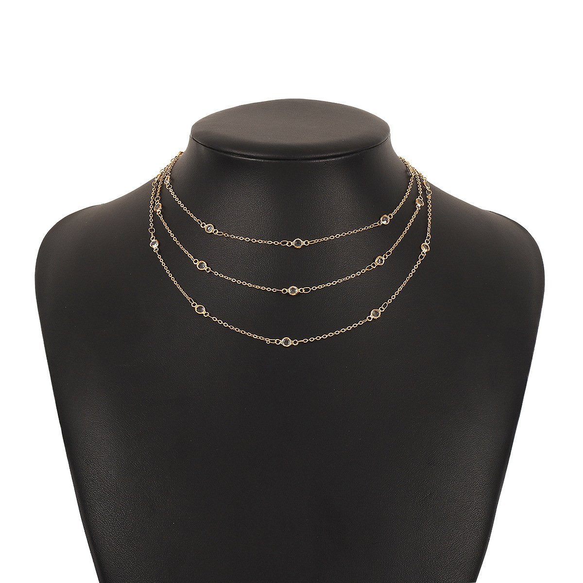 1347 fashion multi-layer choker necklace simple geometric niche temperament catwalk short collarbone necklace