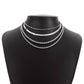 N1577 Simple Metal Stacked Necklace Rhinestone Twisted Snake Bone Chain Necklace Small Fashion Necklace