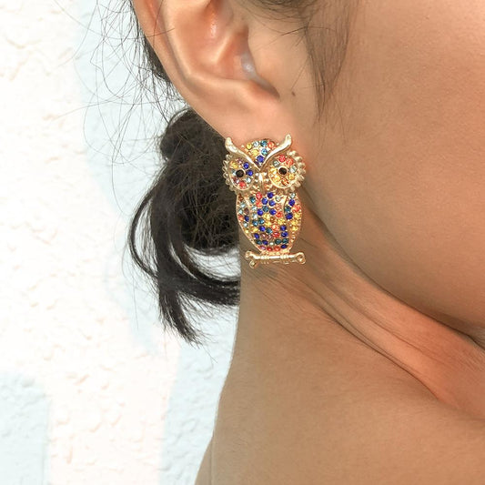 E848 Fashion Small Animal Diamond Tassel Earrings Original Creative Earrings Cute Earrings