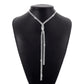 N1626 Back Chain Double Row Diamond Temperament Elegant Necklace Winding Tassel Claw Chain Light Luxury Necklace Women