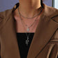 Fashion Vintage Alloy Lotus Snake Necklace Multilayer Pendant Necklace Ladies Accessories