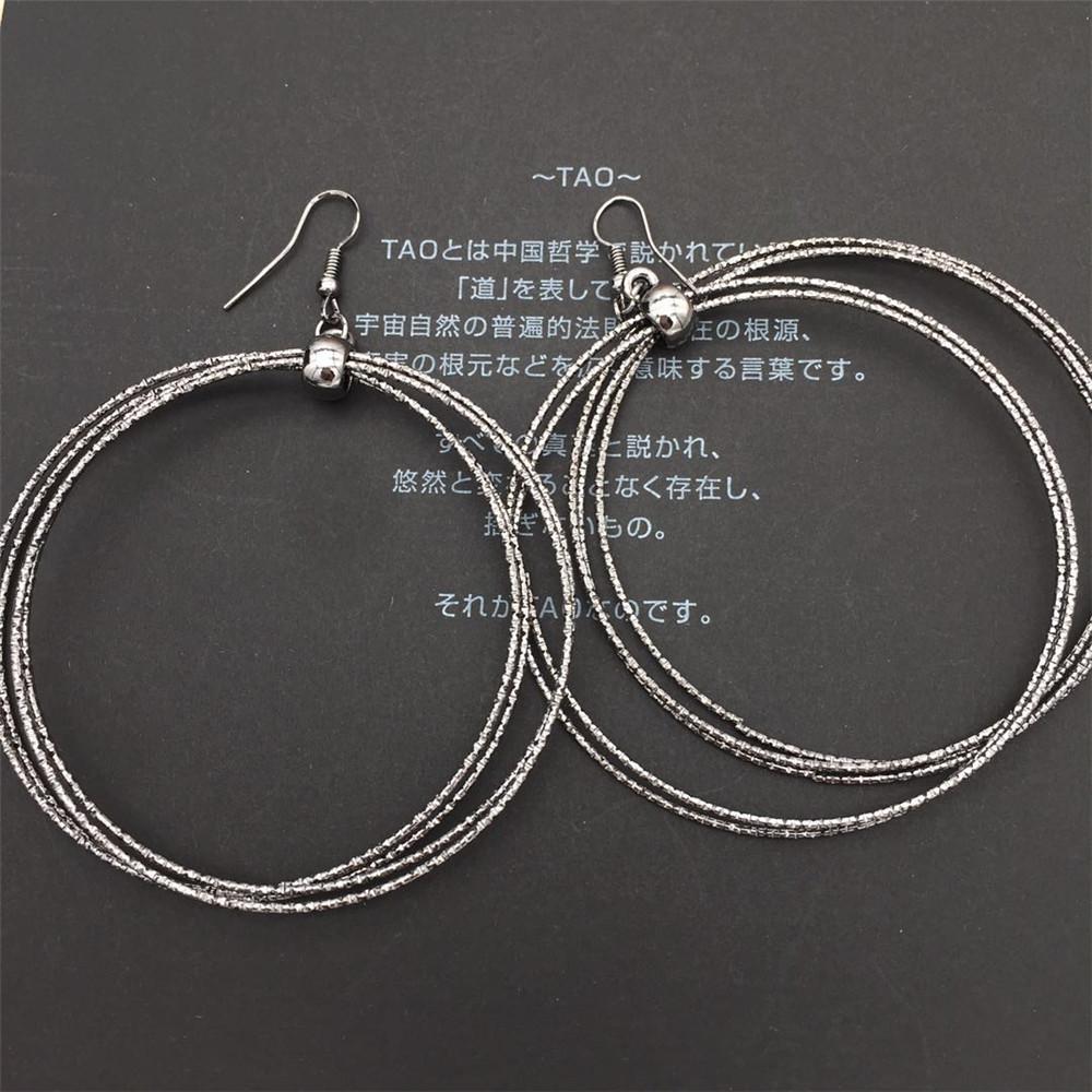 Fashion large metal ring buckle multi-layer hoop earrings night trend earrings exaggerated earrings