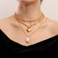 Explosive ins metal special-shaped pearl necklace simple and versatile big peach heart pendant necklace female