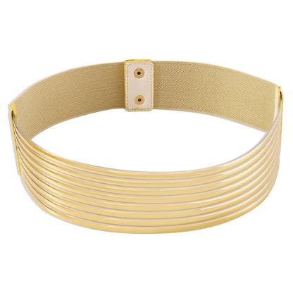 C423 African love exaggerated wide-brimmed girdle PU personality elastic fashion girl creative elastic decorative waist chain