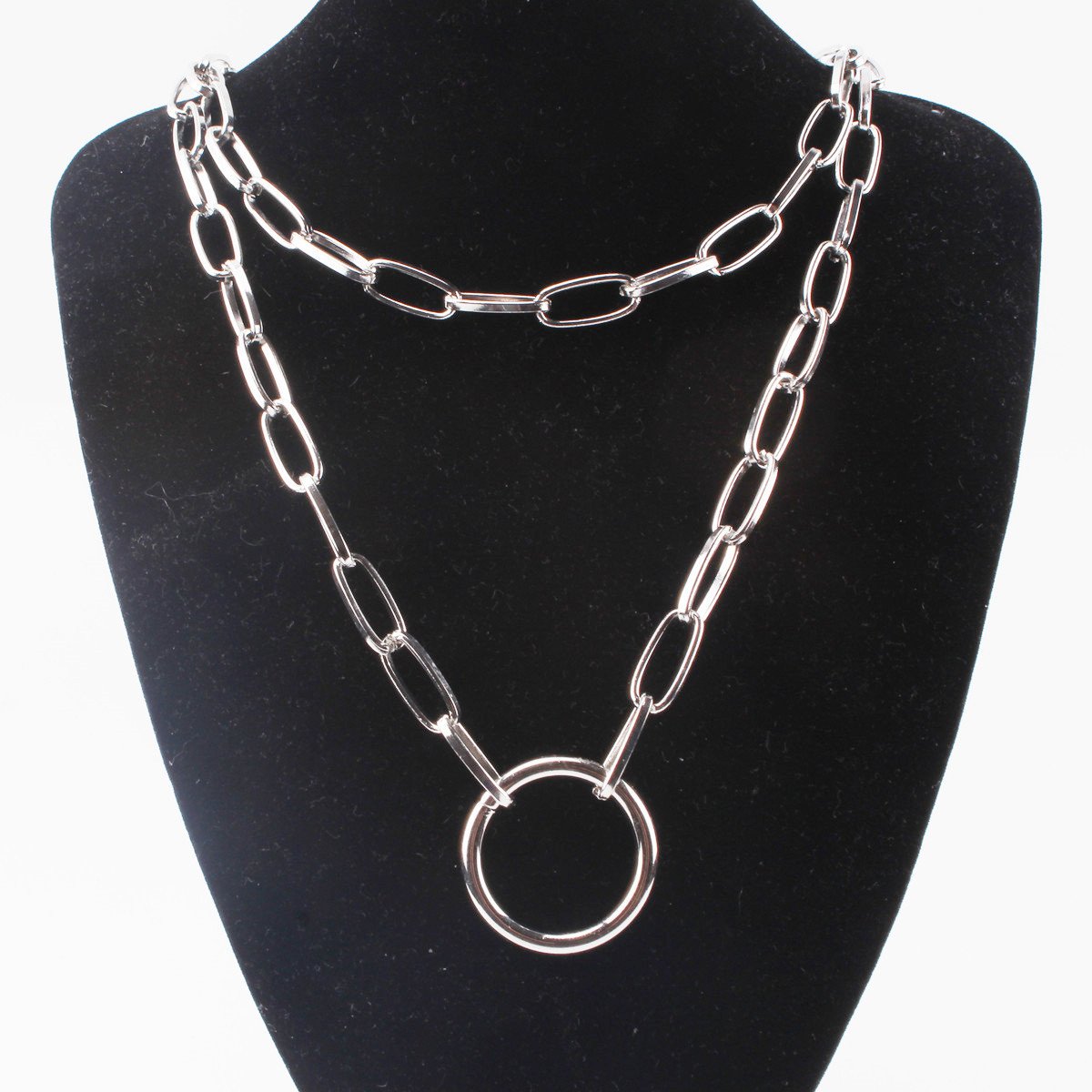 Necklace Jewelry Personality Punk Hip-Hop Alloy Peach Heart Multi-layer Thick Chain Sweater Chain Necklace Female