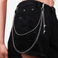 All-match pants chain ins trendy pants hanging chain double-layer metal ball chain hip-hop trend dolphin pendant
