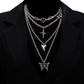 Temperament trendy female clavicle chain fashion little angel necklace personality cross butterfly pendant multi-layer necklace