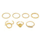 R777 retro old simple geometric joint ring cold creative rhinestone fashion ring set female