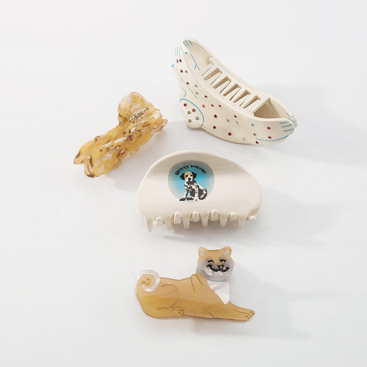 F4327 Cute, Funny, Funny, Pet Paradise, Hairpin Colored Diamond Fashion Shiba Inu Labrador Geometric Shark Clip
