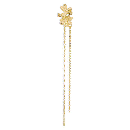 E1799 Niche flower ear bone clip simple chain tassel long earrings sweet cool fairy earrings for women