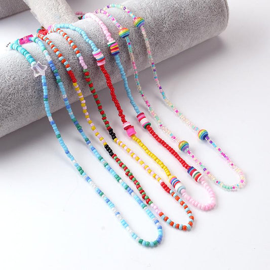 Fashion all-match glasses chain non-slip rope popular mixed color glass bead mask hanging chain