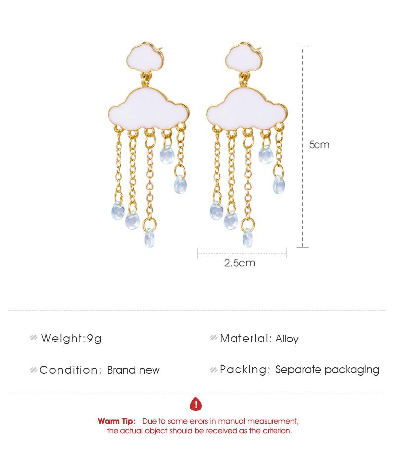 Simple creative zircon earrings ins cute white cloud earrings fashion temperament rhinestone earrings female