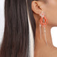 E1716 Xiaoxiang summer love fashion flower earrings claw chain beaded long tassel fresh earrings for women