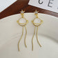 Ins space planet earrings female fashion temperament cat eye ball long tassel earrings personality earrings fashion
