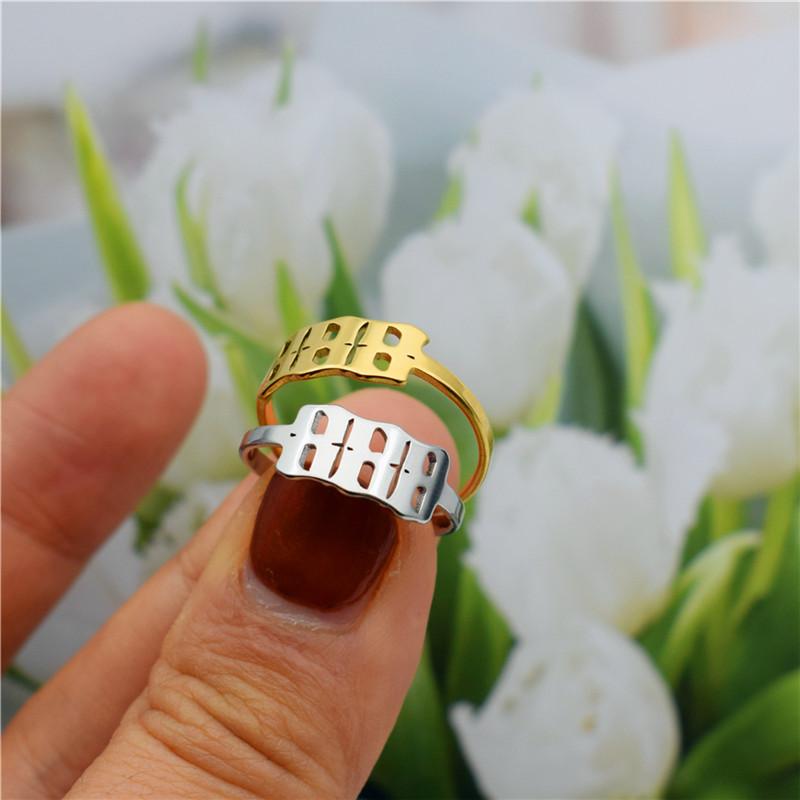 Stainless steel lucky number ring 111999 auspicious joint ring birthday gift