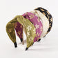 F594 Fabric Simple Retro Contrast Color Cross Knotted Headband Wide Side Sweet Going Out Non-slip Elegant Hairband Female