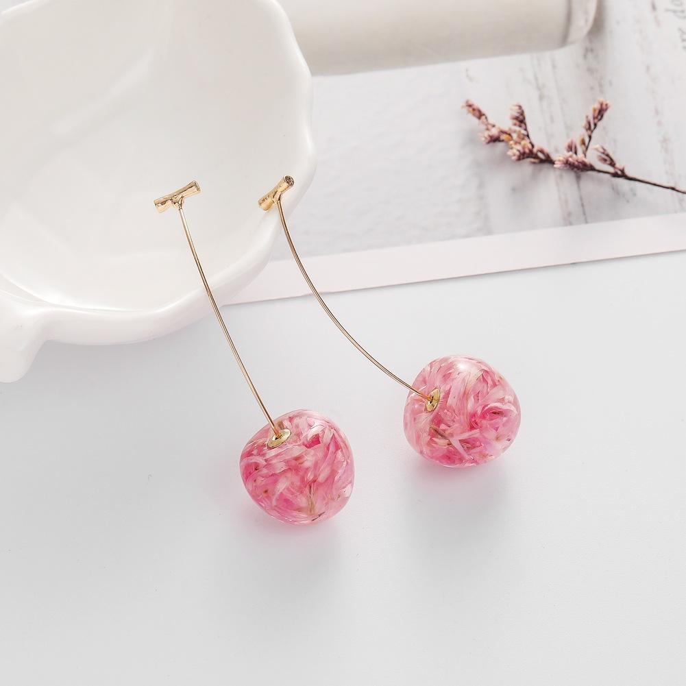 Creative exquisite cherry charming earrings temperament versatile elegant cherry earrings earrings