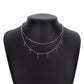 N158 jewelry simple niche indifferent double-layer necklace alloy double-layer small stick necklace