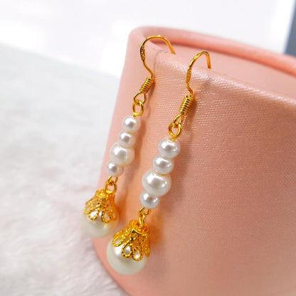 Earrings fashion pearl hypoallergenic earhook star earrings of the same style