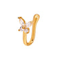 Butterfly Non-Perforated Nose Clip Nose Ring Retro Fashion Copper Inlaid Zircon U-shaped Nose Nail Piercing Jewelry for Women