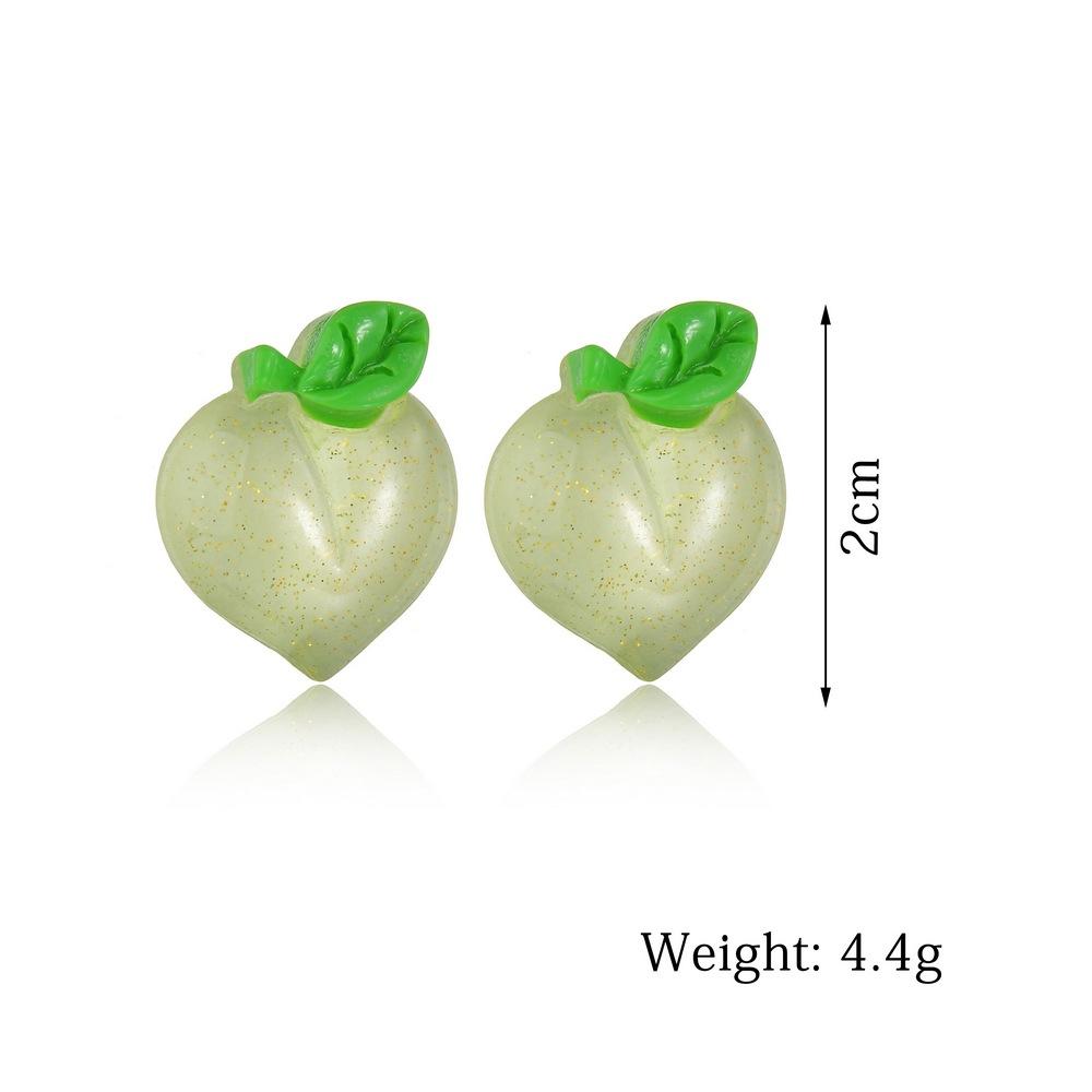 Small Fresh Peach Acrylic Earrings Cute Girly Stud Earrings Accessories