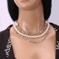 Fashionable retro multi-layer socket whip chain necklace trend multi-layer heterosexual pearl necklace three-piece set