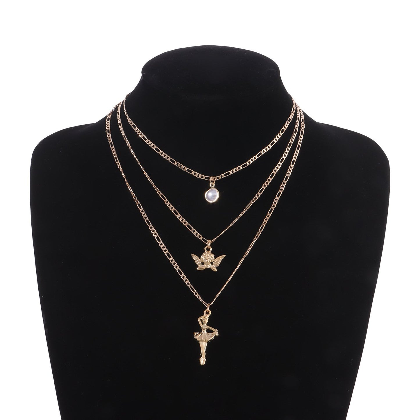Jewelry fashion angel wings ballet girl personality necklace female retro temperament popular