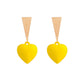 Personalized acrylic fluorescent yellow love triangle long earrings fashion creative Mori small fresh earrings